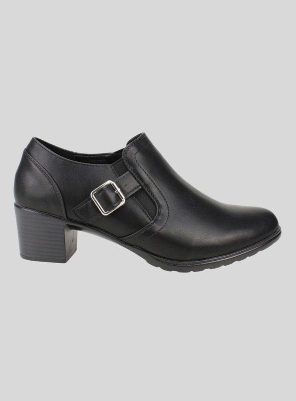 Botín Corto New Walk Broche Negro-0