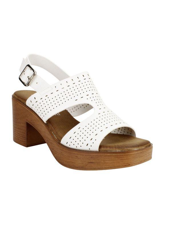 Sandalia New Walk Plataforma Troquelada Blanca-2