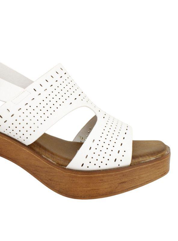 Sandalia New Walk Plataforma Troquelada Blanca-4