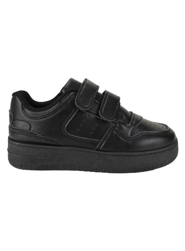 Zapatilla New Walk Velcro Escolar Negra-0