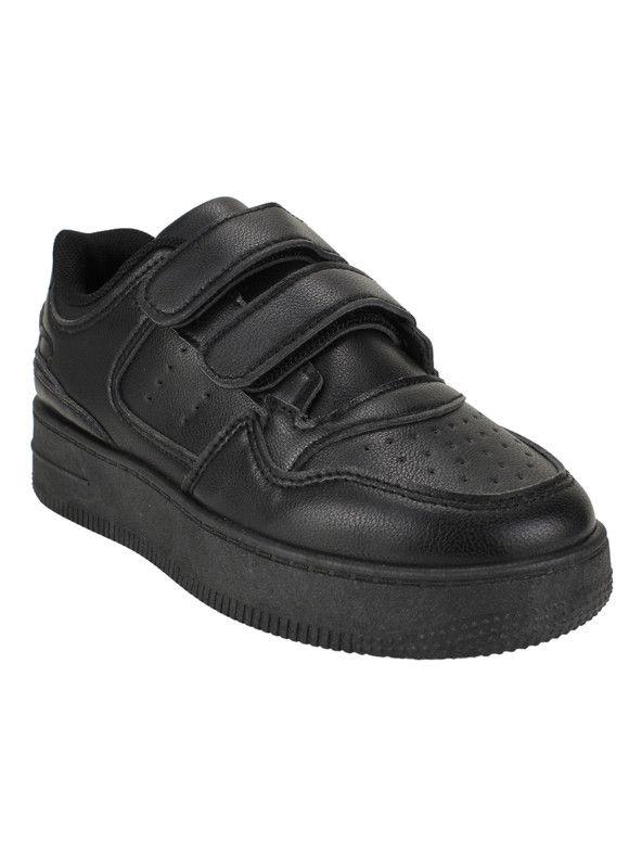 Zapatilla New Walk Velcro Escolar Negra-1