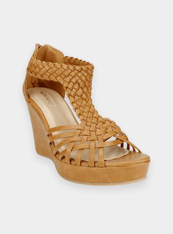 Sandalia New Walk Abierta Cintas Camel-1