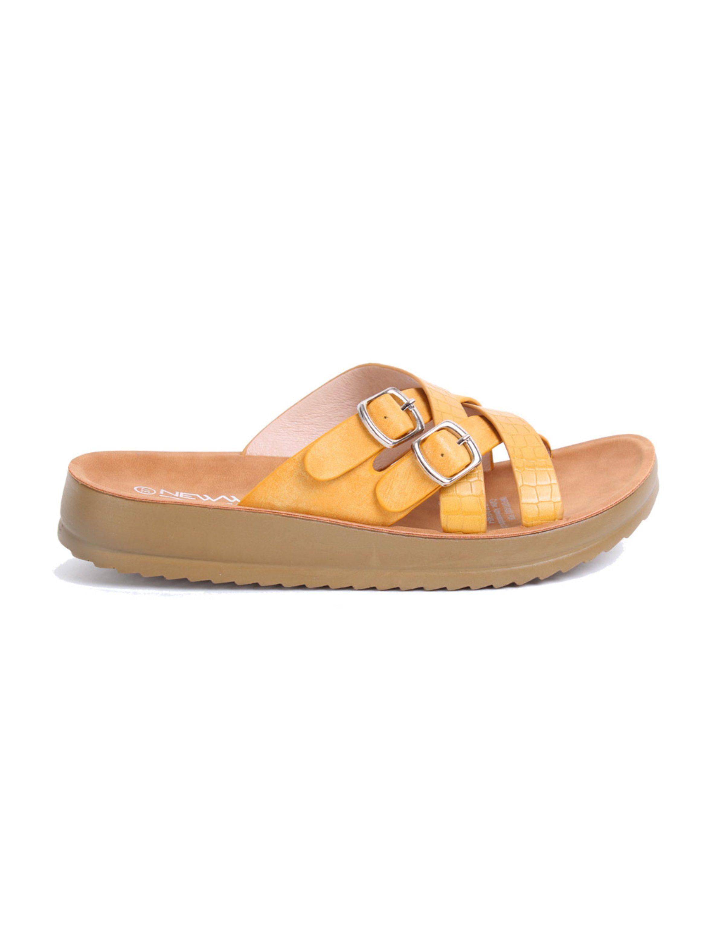 Sandalia New Walk Buckle Yellow-0