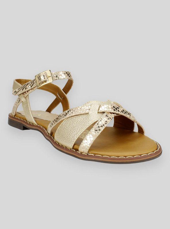 Sandalia Exs Mykonos Cuero Dorado-1