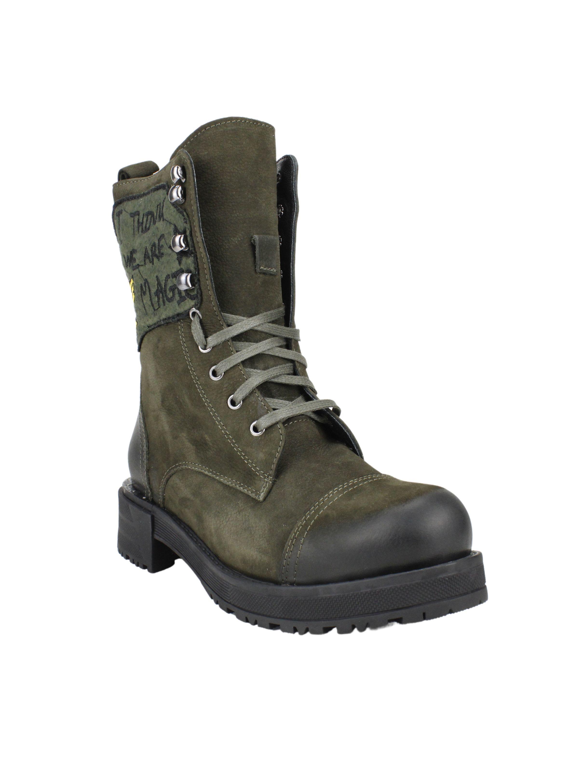 Botín Exs Militar Cuero Khaki-1
