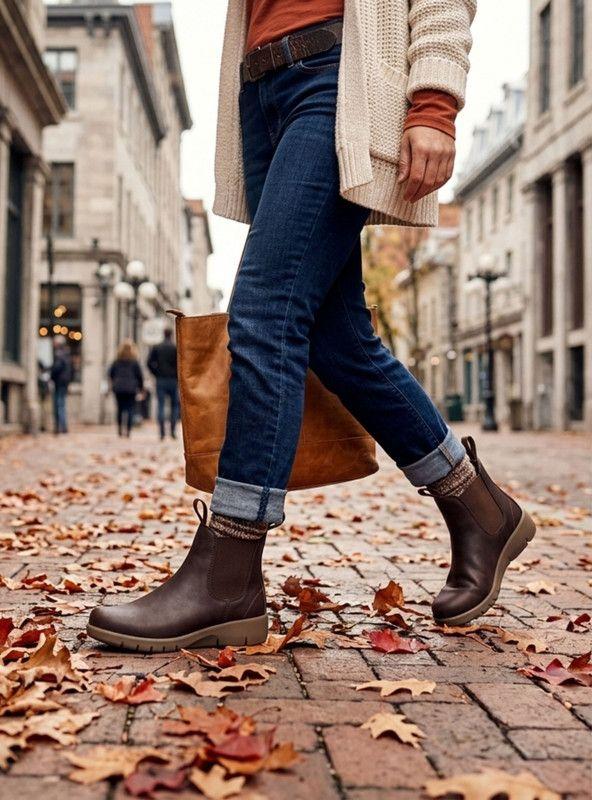 Botín New Walk Doble Tirador Café-1