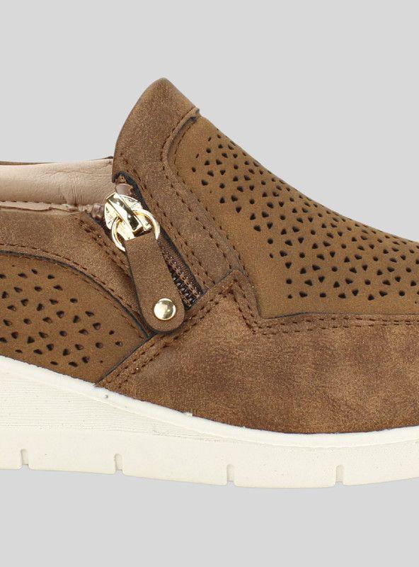 Zapatilla New Walk Troquelada Marrón-3