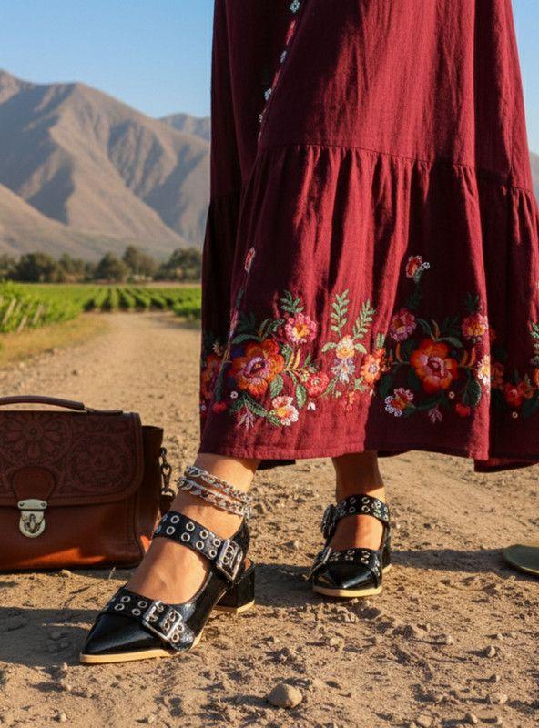 Zapato Agua de Coco Hebillas Negro-1