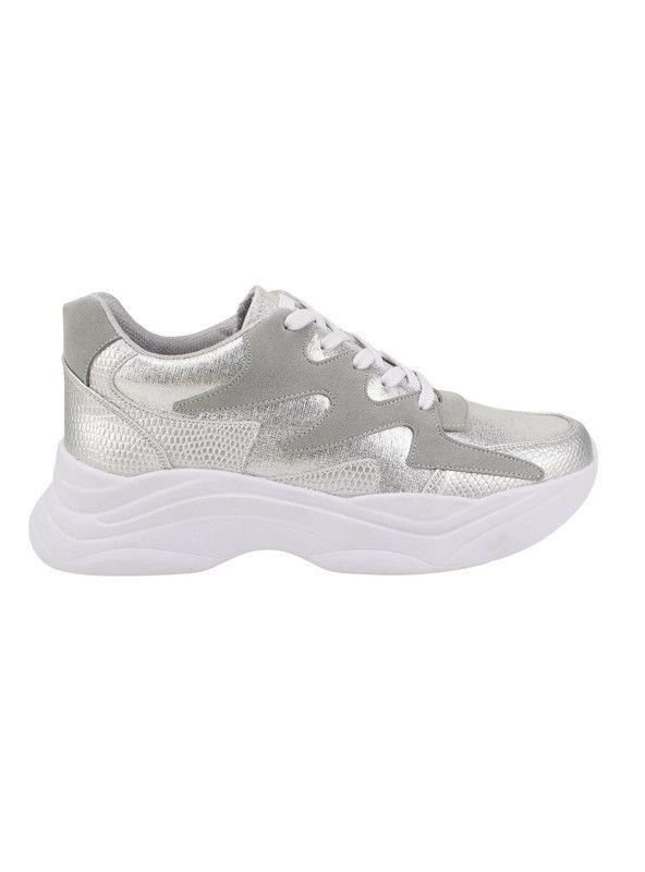 Zapatilla Exs Chunky Plateada-0