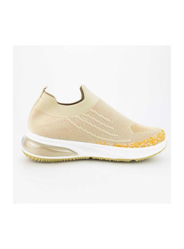 Zapatilla New Walk Malla Beige-Amarilla-0