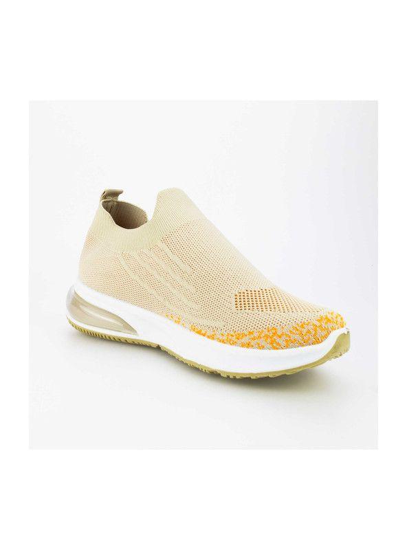 Zapatilla New Walk Malla Beige-Amarilla-1