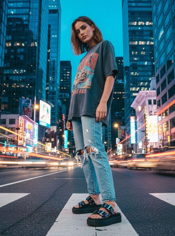 Sandalia Agua de Coco Plataforma Negra-1