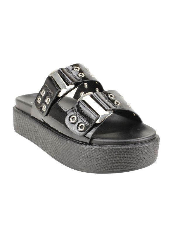 Sandalia Agua de Coco Plataforma Negra-2