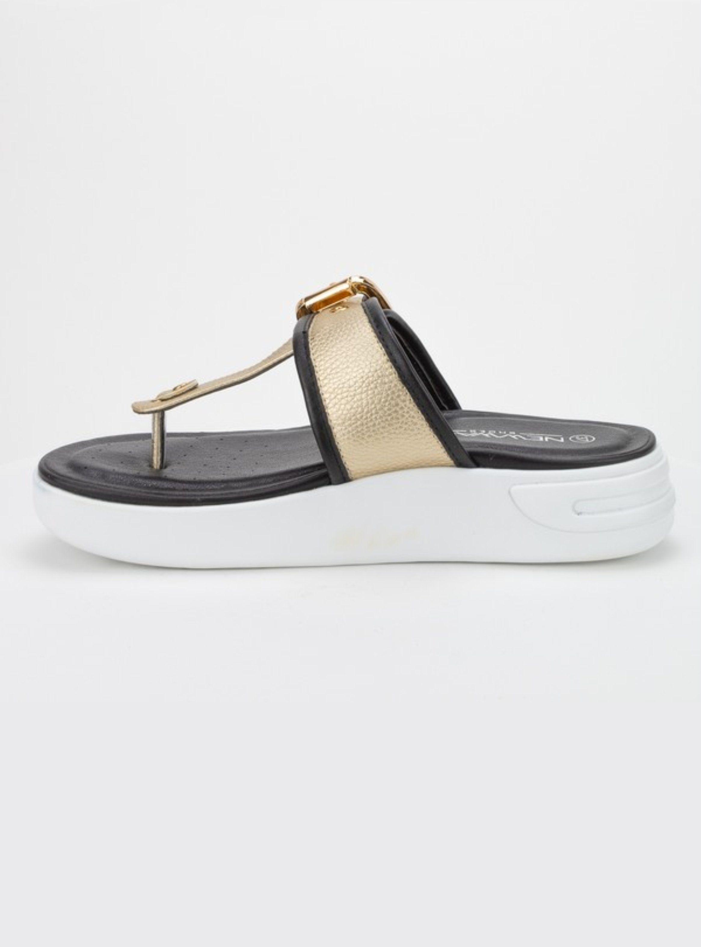 Sandalia New Walk Metal Dorado-4