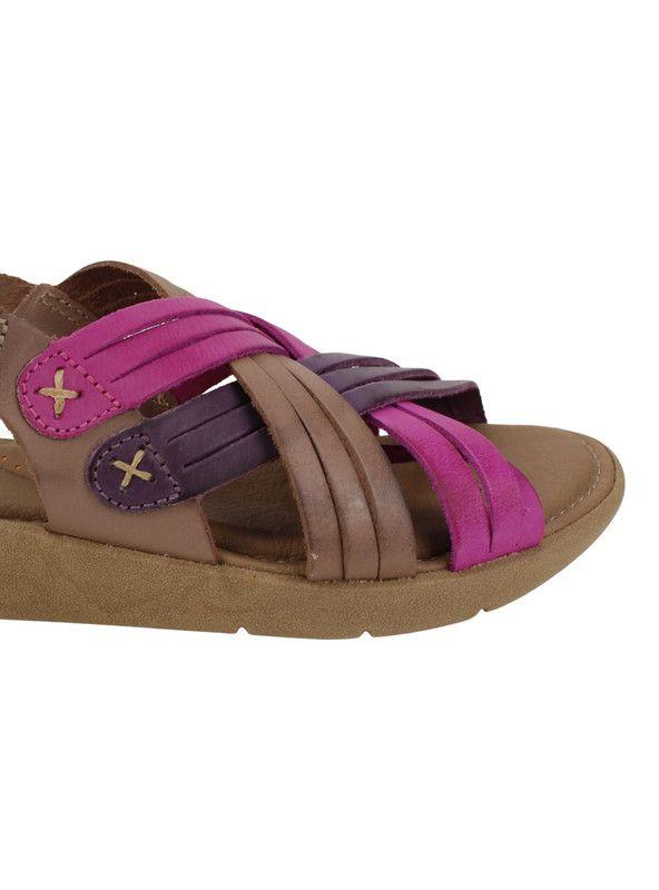 Sandalia Exs Confort Tiras Cuero Burdeo-3