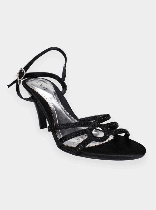 Sandalia New Walk Cintas Brillantes Negra-1