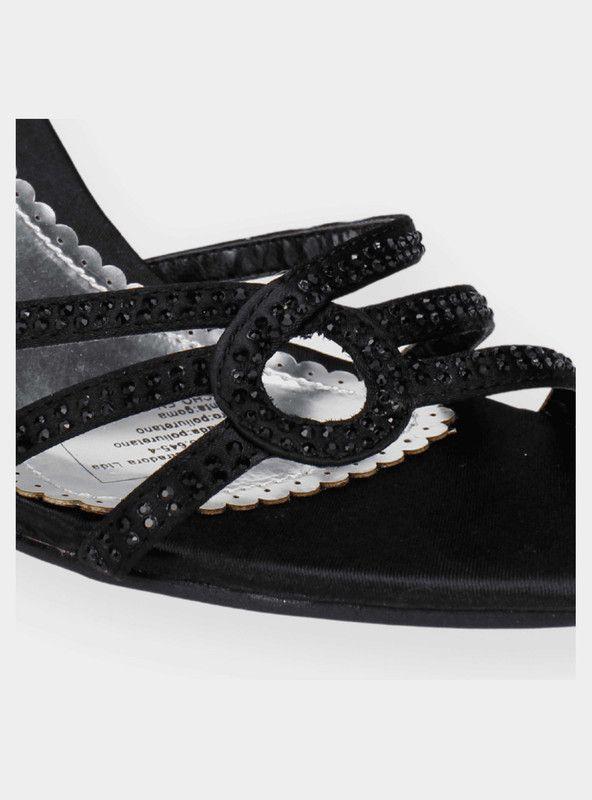 Sandalia New Walk Cintas Brillantes Negra-3