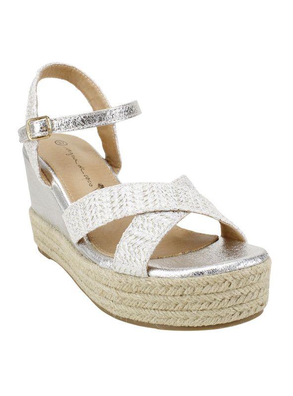 Sandalia Agua de Coco Texturas Plateada-2