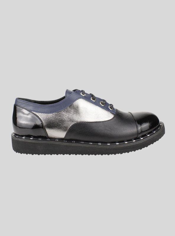 Zapato Cuero Brillante Negro-0