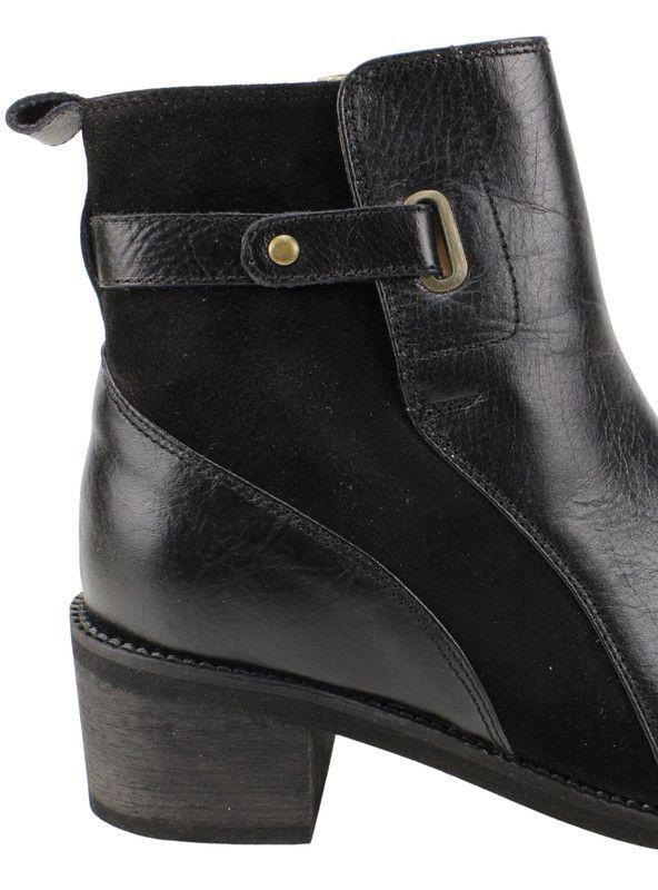 Botín Exs Multitexturas Cuero Negro-4