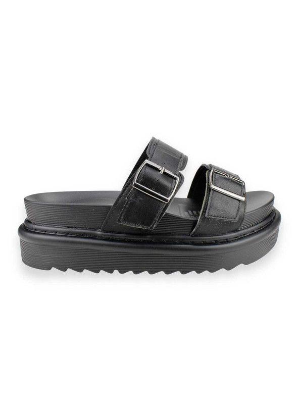 Sandalia New Walk Negra Plataforma-0