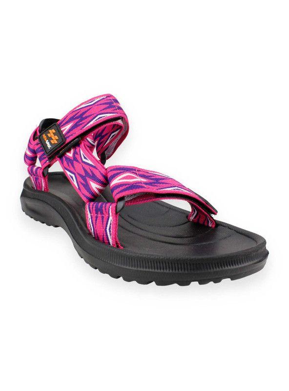 Sandalia New Walk Velcro Rombos Fucsia-1