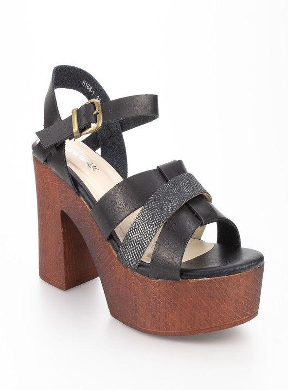 SANDALIA MUJER CASUAL NEW WALK 6168-1-90 (35-40) | Negro |-0