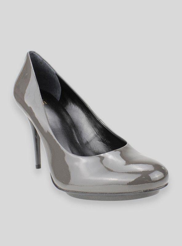 Zapato Exs Taco Aguja Charol Gris-1
