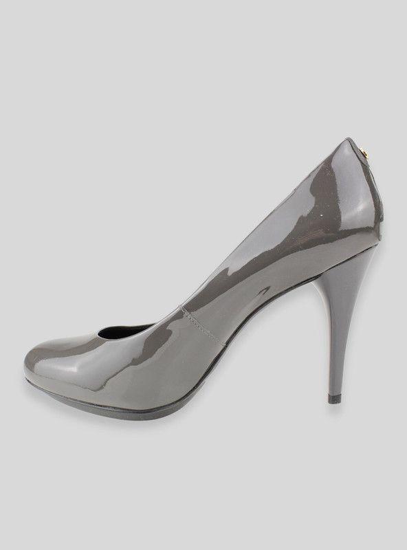 Zapato Exs Taco Aguja Charol Gris-2