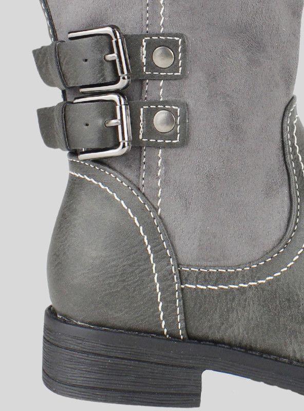 Bota Nat Geo Kids Doble Hebilla Gris-3