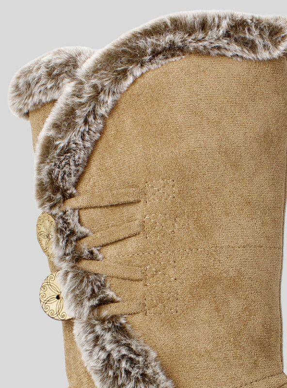 Botín New Walk Peludo Camel-3