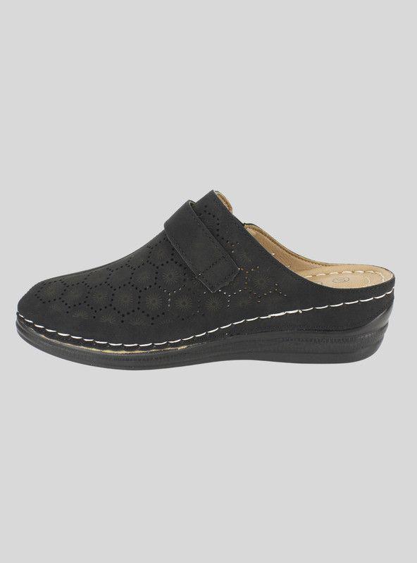 Zueco New Walk Troquelado Negro-2