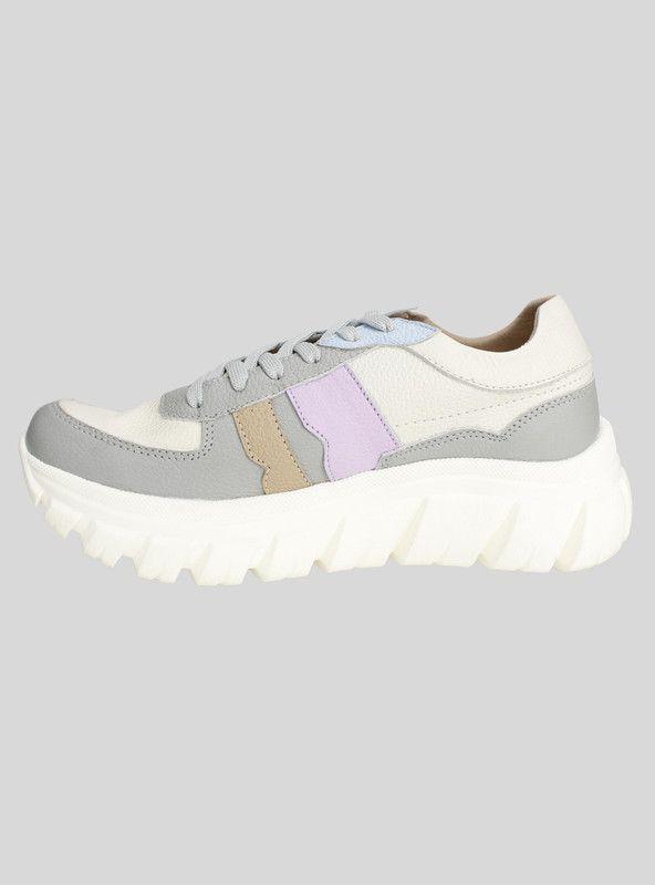 Zapatilla Exs Chunky Cuero Gris-2