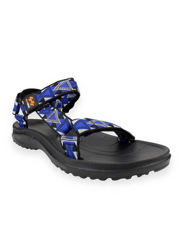 Sandalia New Walk Abierta Velcro Azul-1