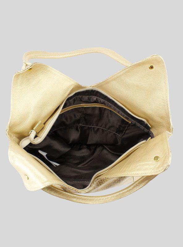 Cartera Exs Cuero Serpiente Dorada-3