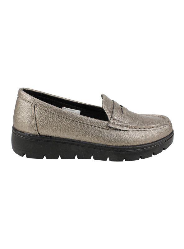 Mocasín New Walk Plataforma Confort Plateado-0