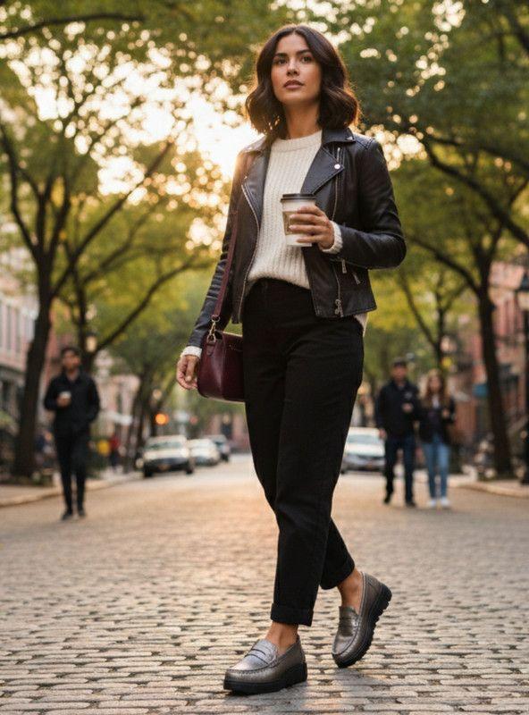 Mocasín New Walk Plataforma Confort Plateado-1