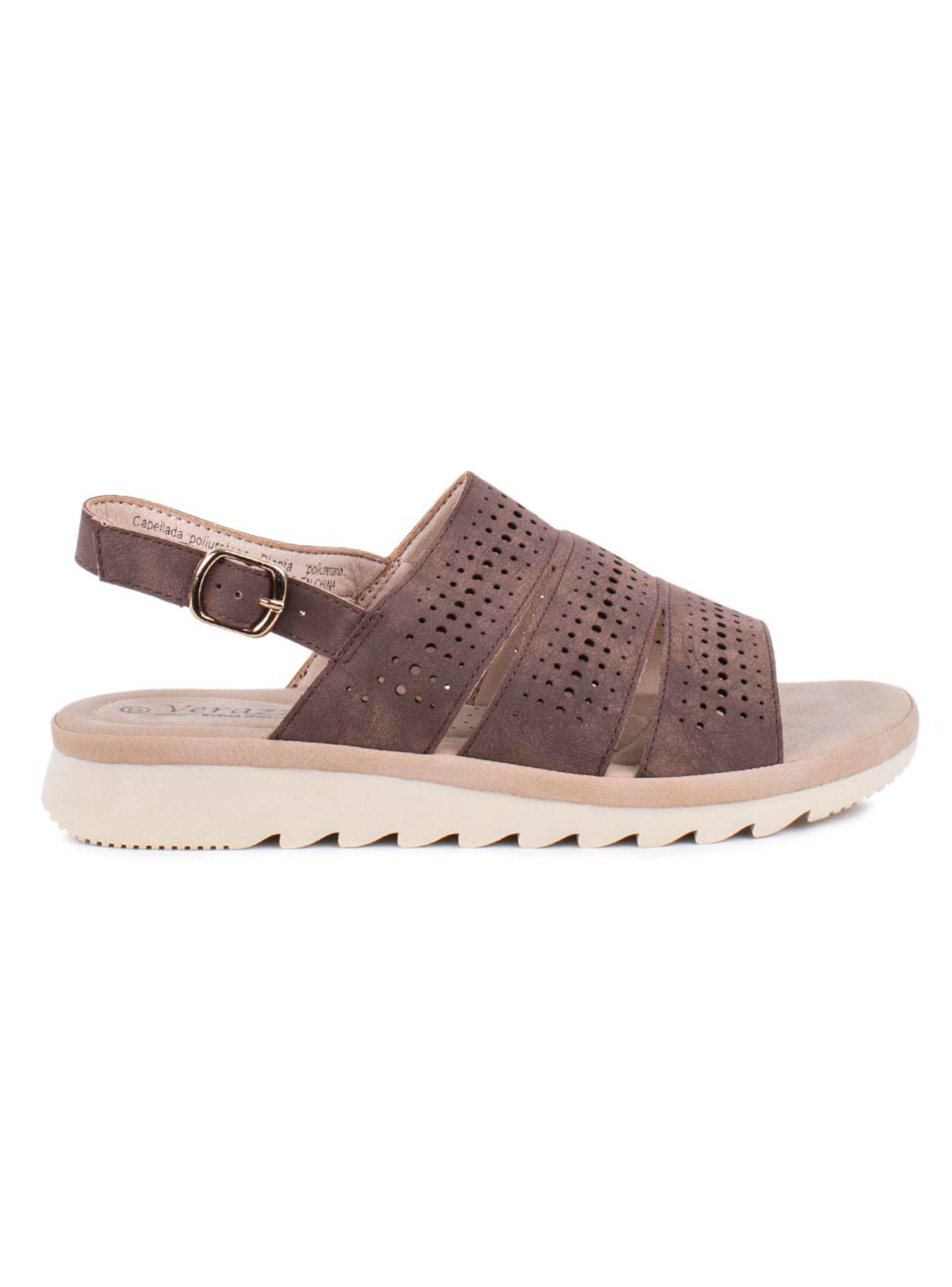 Sandalia New Walk Troquelada Brown-0