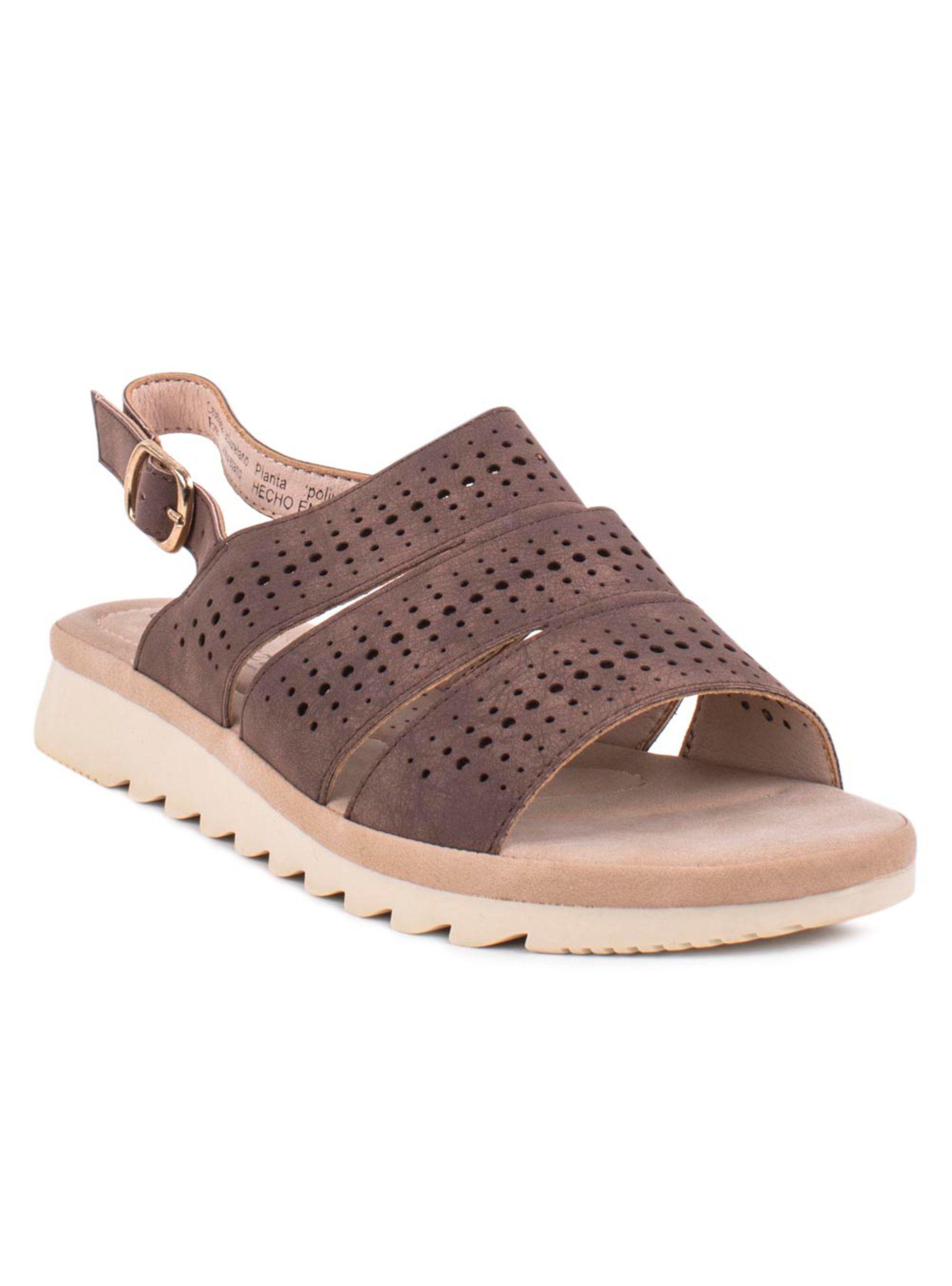 Sandalia New Walk Troquelada Brown-1