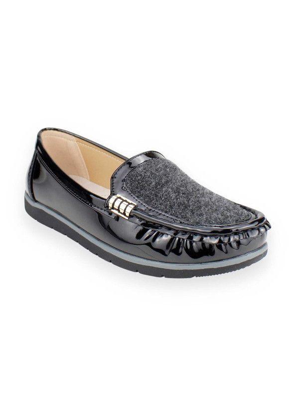 Mocasín New Walk Casual Brillo Negro-1