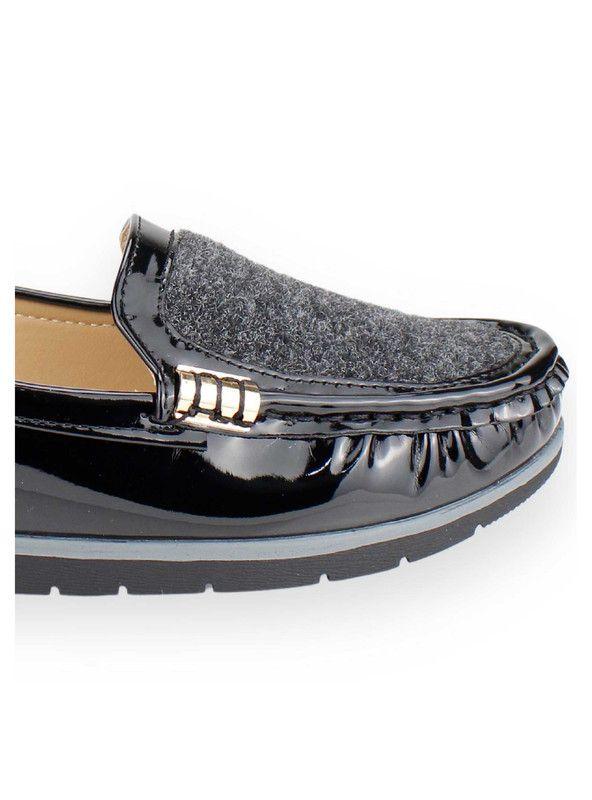 Mocasín New Walk Casual Brillo Negro-3