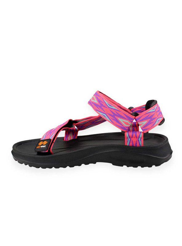 Sandalia New Walk Velcro Rombos Rosa-2