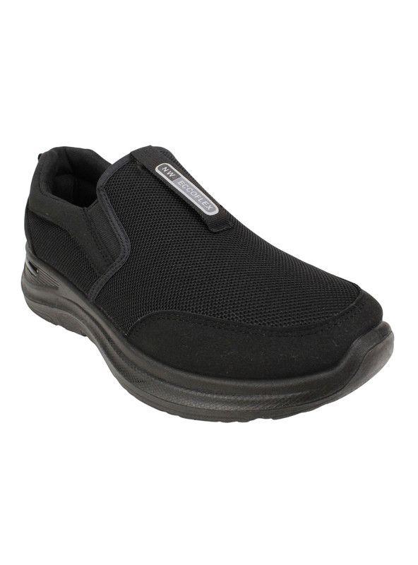 Zapatilla New Walk Mesh Confort Slip On Negra-2