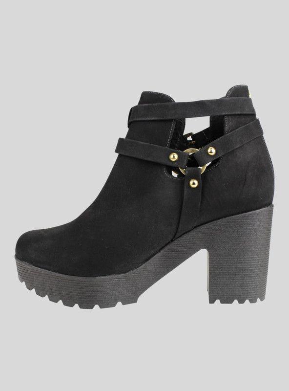Botin Exs Abierto Gamuza Negro-2