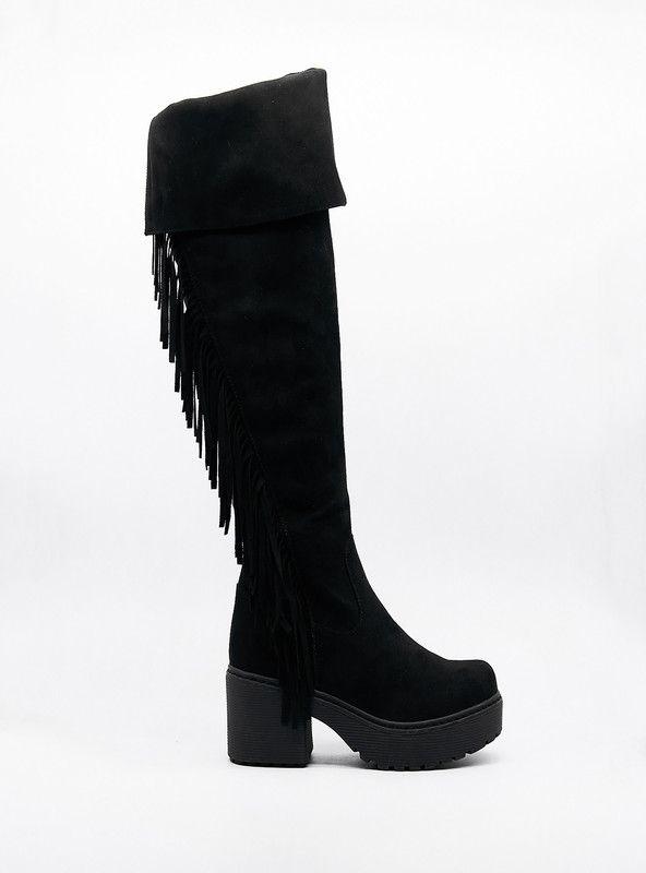 BOTA MUJER MODA NEW WALK 14570-006-90 (35-40) | Negro |-1