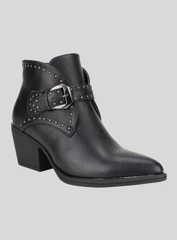 Botín New Walk Monza Tachas Negro-1