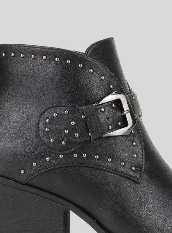 Botín New Walk Monza Tachas Negro-3