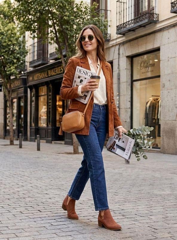 Botín Exs Abierto Cuero Marrón-1