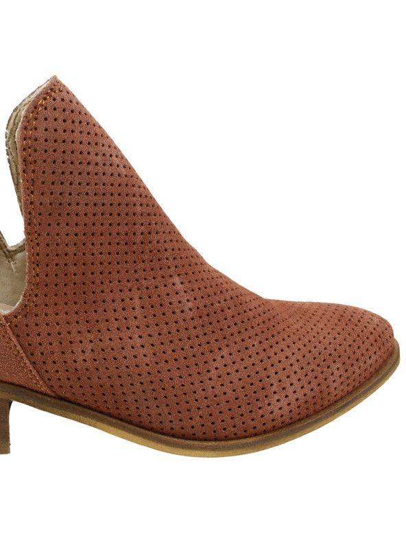 Botín Exs Abierto Cuero Marrón-4