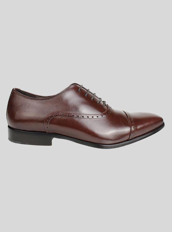 Zapato Versace 1969 Oxford Cuero Café-0